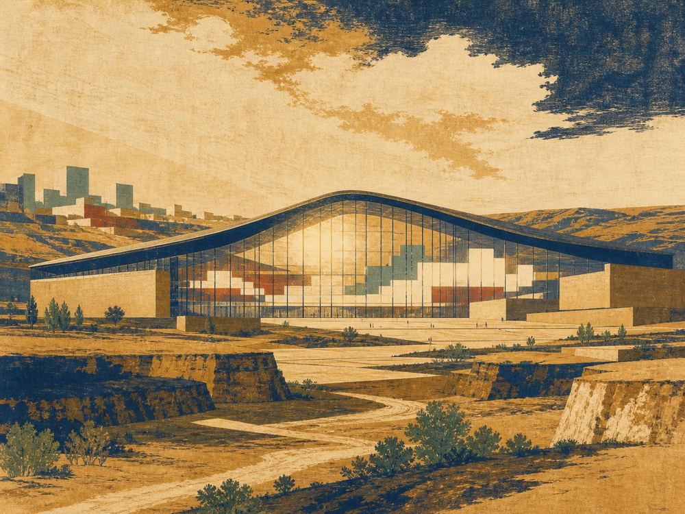 榆林国际会展中心 · 版画 · AI 示意