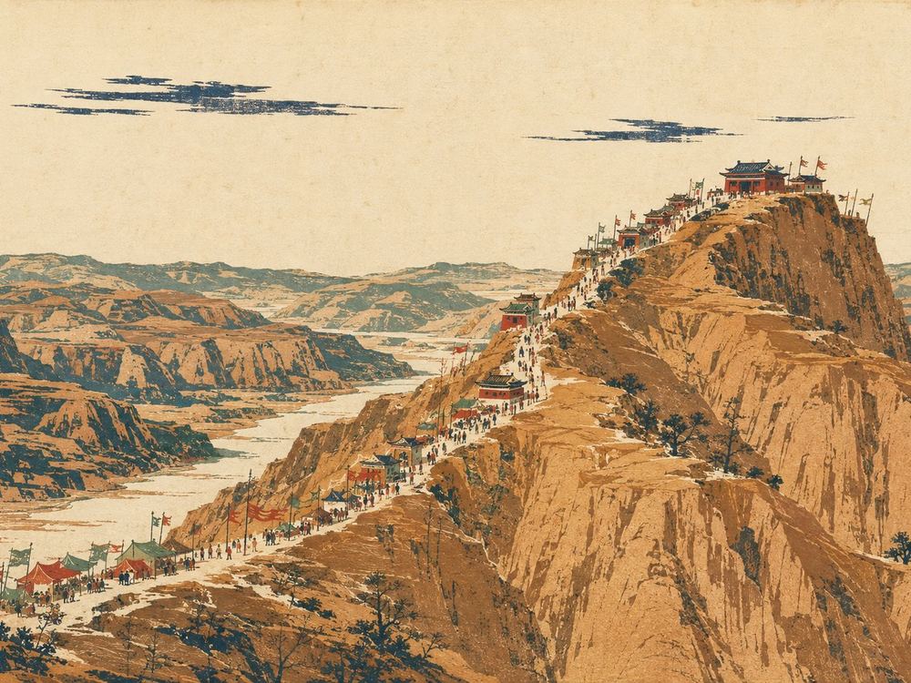 神木二郎山庙会 · 版画 · AI 示意