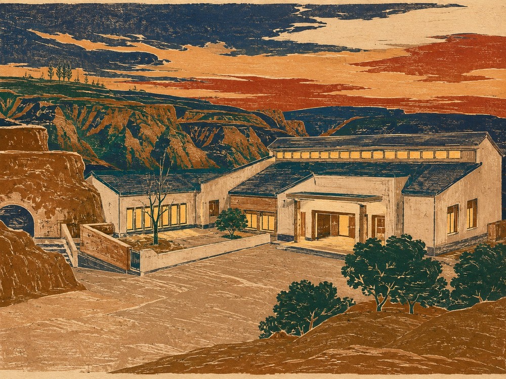 榆林市文化馆 · 版画 · AI 示意