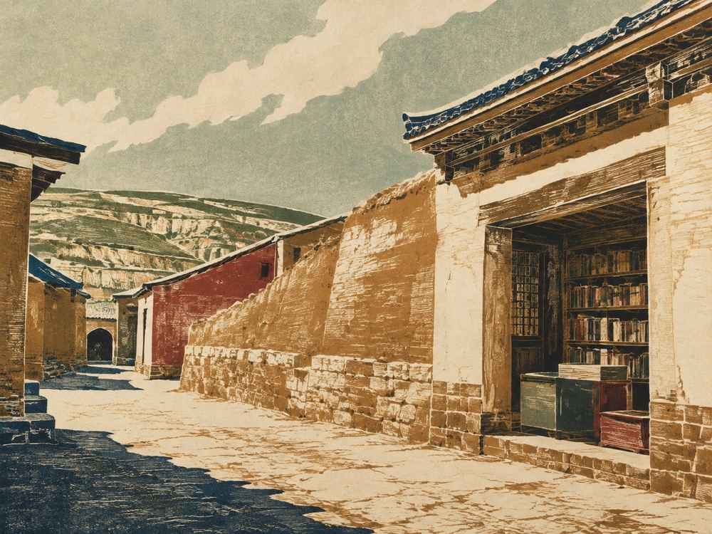 榆阅空间 · 肤施路社区分馆 · 版画 · AI 示意